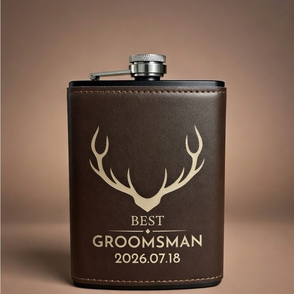 Other - Custom Brown  Flask for Groomsmen